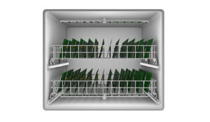 Simplified illustration of a "dishwasher" for PCBs